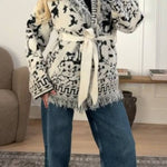 NVLT Knit Fringe Cardigan Sweater
