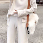Turtleneck Size Split Sweater Suits