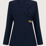 Exquisite and Fashionable Stand Lapel Neck Metal Button Long Sleeve Blazer
