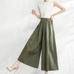 5 Colors Loose Solid Color Ramie Cotton Wide Leg Pants