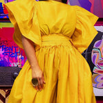 Flying Sleeves Loose Pleated Solid Color Split-Joint Round-Neck Blouses&Shirts Tops