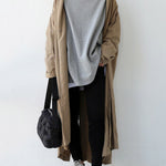 Urban Black&Gray High-Neck Long Sleeve Oversize T-Shirt