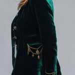 Vintage Gold Velvet Long Sleeve Pocket Blazer