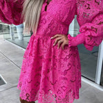 Sexy hollow water-soluble lace lace temperament commuter dress