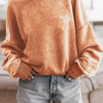 Washed Drop Shoulder Pullover Sweatshirt