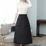 Vintage Loose Elasticity High-Waisted A-Line Padded Skirt Bottom