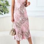 Goya snakeskin strap deep v-neck dress