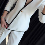 Fashion Contrast V-Neck Jacket