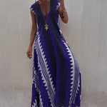 Beach Dates Ethnic Print A-line Maxi Dress
