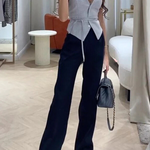Gentleman or Lady Style Button Up Waist Strap Vest