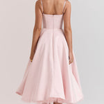 Suspender V-Neck Sleeveless Tutu Maxi Dress