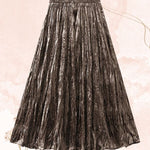High-waisted A-line versatile mid-length slimming pleated skirt