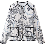 Printed Casual Quilted Cotton Jacket