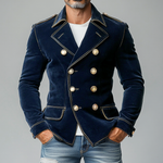 Men's Matte Velvet Lapel Double-Breasted Jacket