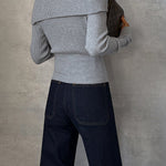 MULTI-POSITION GRAY BASIC SWEATER