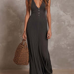 Retro Flutter Sleeves Flare Hem Knitted Maxi Dress