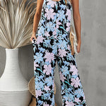 suspenders print jumpsuit