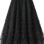 Be Your Own City Queen Tiered Elastic Waist Tulle Maxi Skirt