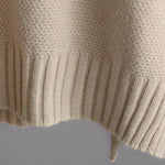 Urban Loose Long Sleeves Solid Color Round-Neck High-Low Sweater Tops & Wide Leg Pants Suits