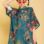 Artistic Retro Printed Short Cheongsams