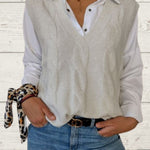 braided sleeveless sweater