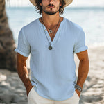 Men's Casual Simple V-neck Cotton Short-sleeved T-shirt