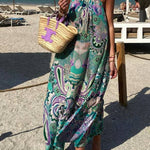 Aqua Black Silk Designer Maxi Dress