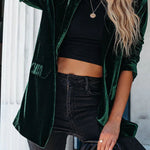 It's Just A Crush Pocketed Velvet Blazer