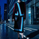 Irregularity Asymmetric Contrast Color Split-Joint Skirts Bottoms