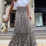 Women's Leopard Print Long Skirt