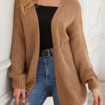 Drop Shoulder Open Front Knit Oversized Sweater Cardigan