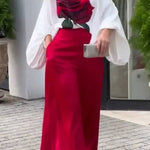 Off-the-shoulder batwing sleeve wide-leg pants suit