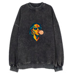 Woman Blowing Bubblegum Vintage Sweatshirt