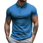Men's Solid Slim Lapel Short Sleeve Casual Polo Shirt