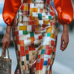 Mermaid Wrap Rainbow Plaid Skirts Bottoms