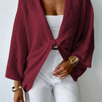 Knitted cardigan with batwing sleeves