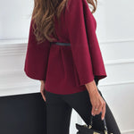 Chic Poncho Cape with Belt