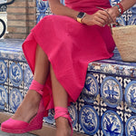 Puff Sleeve V-Neck A-Line Slim Dress
