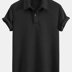 Short Sleeved Jacquard Textured Polo