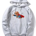 Superhero Bear Print Hoodie