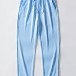 Two Tone Muscle Fit Ribbed Stand Collar Shirt & Straight Leg Ribbed Pants