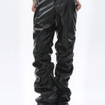 Ruched PU Leather Pants