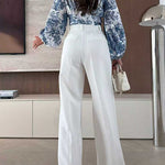 High Rise Pocketed Wide Leg Pants