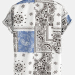 Paisley Print Button Up Shirt #Random Pattern Design# & Shorts