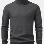 Checkerboard Textured Turtle Neck Sweater