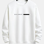 Balance Stripe Print Relax Fit Crew Neck Sweatshirt & Jogging Pants
