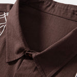 Geometric Print Linen Look Shirt & Straight Leg Linen Pants