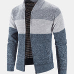 Baseball Collar Zip Up Sweater