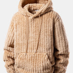 Teddy Fleece Stripe Kangaroo Pocket Hoodie