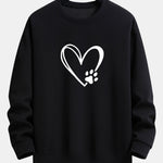 Heart Paw Print Relax Fit Sweatshirt